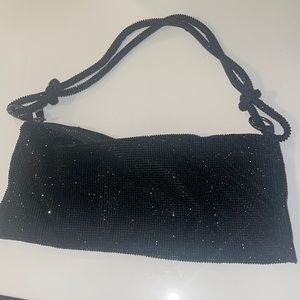Black rhinestone going out bag